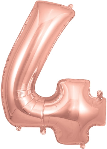 34" Number 4 Rose Gold Foil