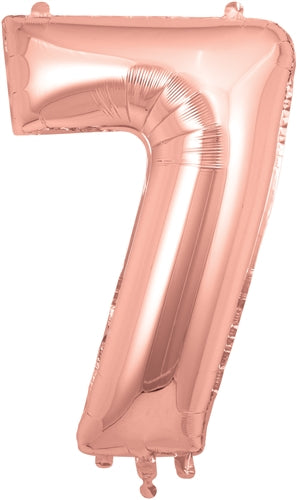 34" Number 7 Rose Gold Foil
