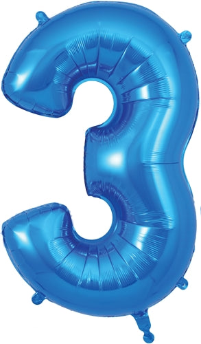 34" Number 3 Blue Foil