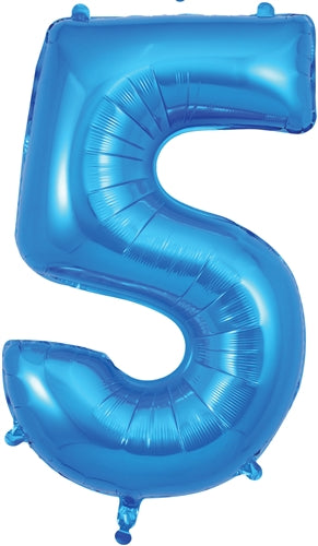 34" Number 5 Blue Foil