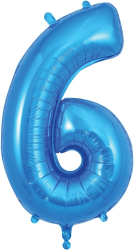 34" Number 6 Blue Foil