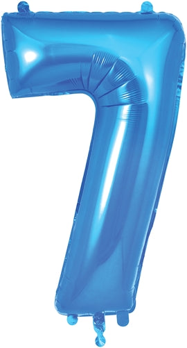 34" Number 7 Blue Foil