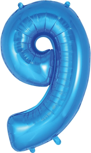34" Number 9 Blue Foil