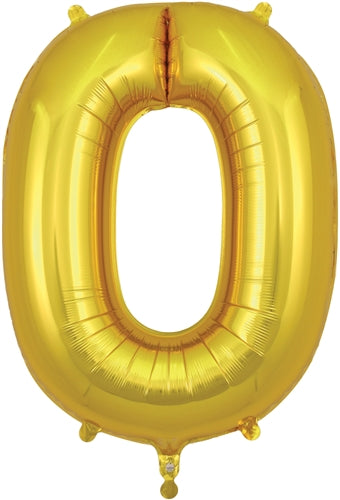 34" Number Zero Gold Foil