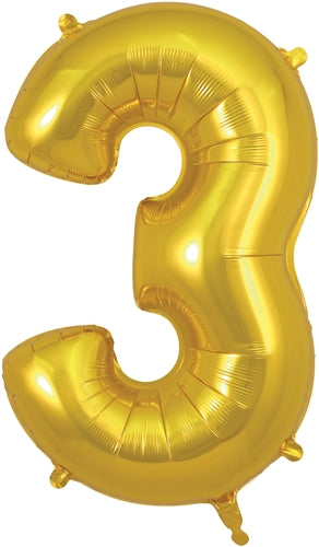 34" Number 3 Gold Foil