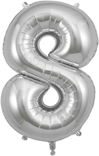 34" Number 8 Silver Foil