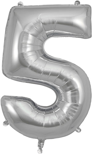 34" Number 5 Silver Foil