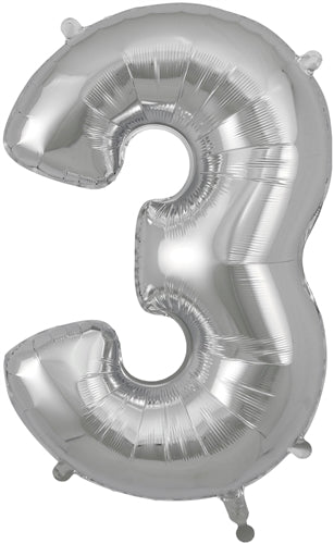 34" Number 3 Silver Foil