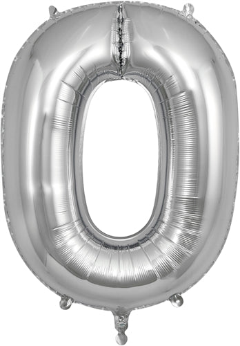 34" Number Zero Silver Foil
