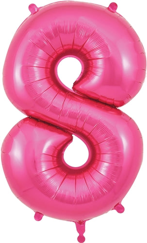 34" Number 8 New Pink Foil