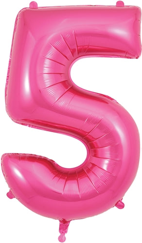 34" Number 5 New Pink Foil
