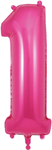 34" Number 1 New Pink Foil