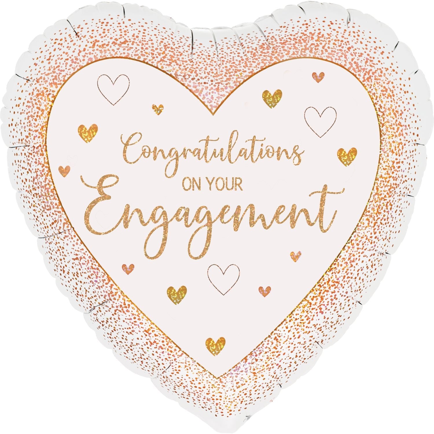 18" Engagement Rose Gold Heart Foil