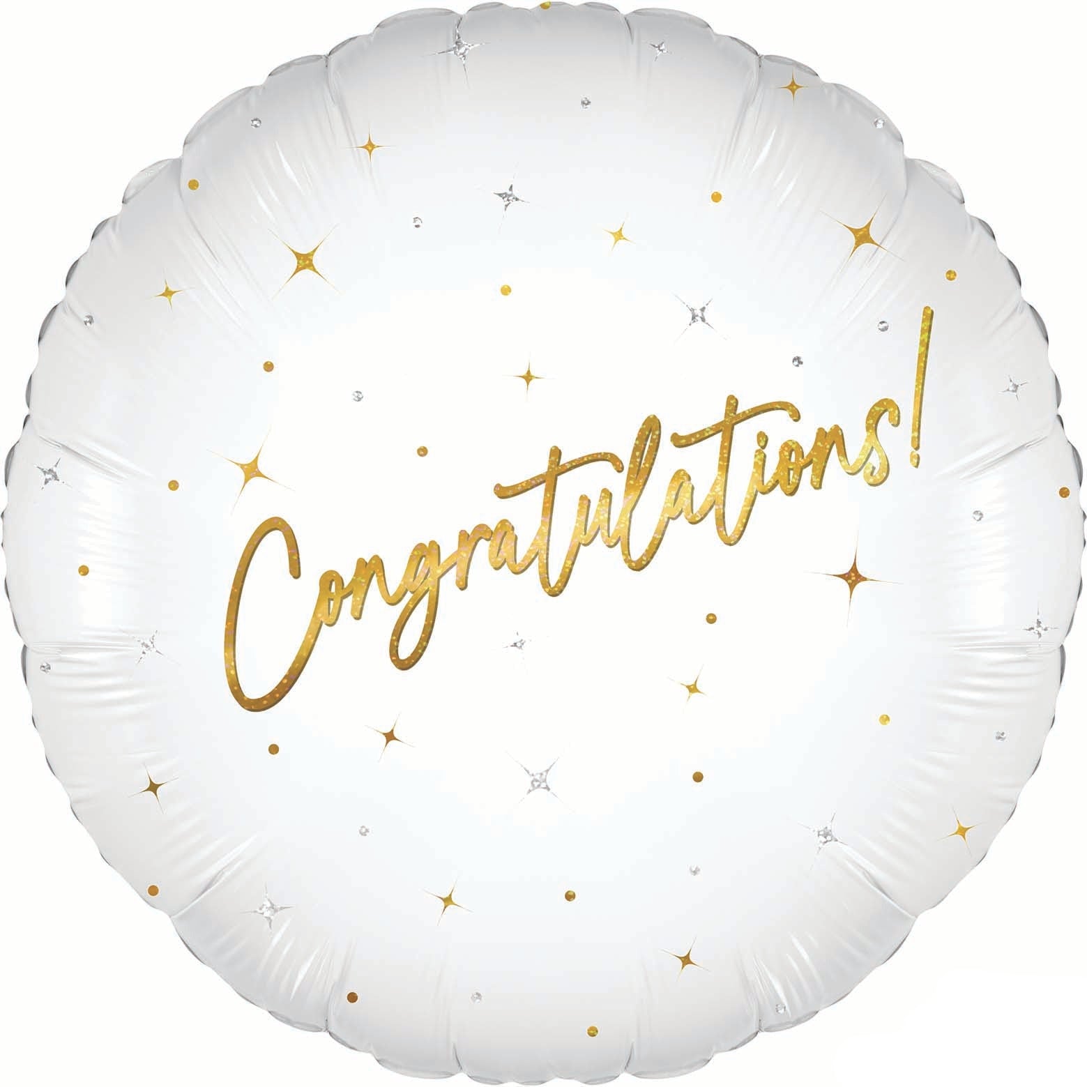 18" Elegant Sparkle White Congratulations Holographic Foil