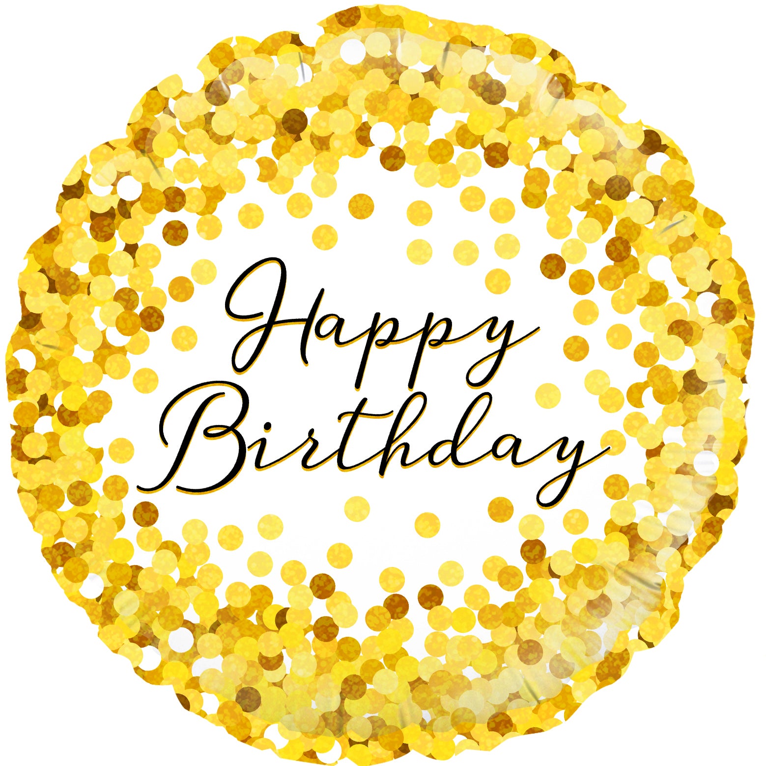 18" Gold Sparkle Birthday Holographic Foil