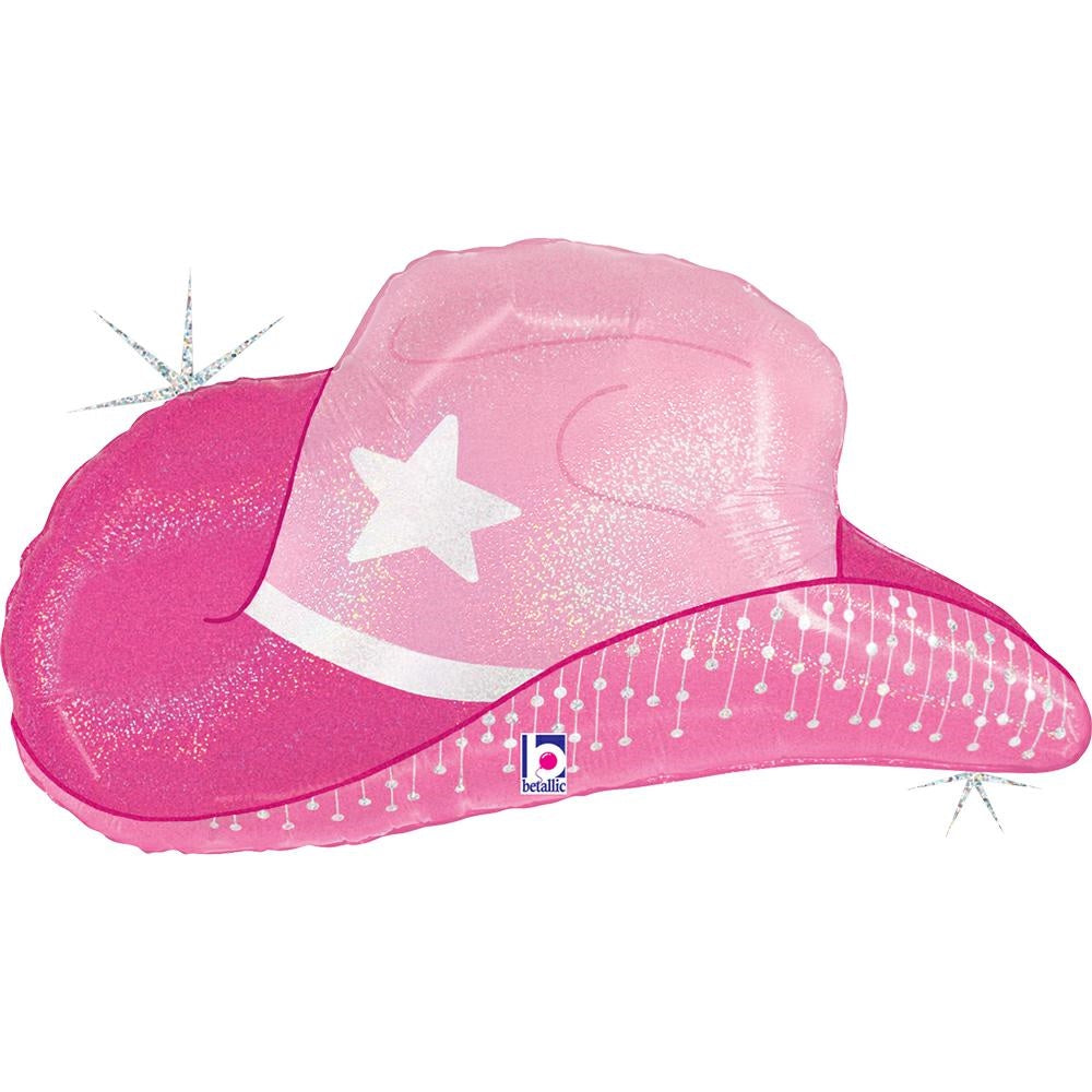 26" Pink Cowgirl Hat Foil