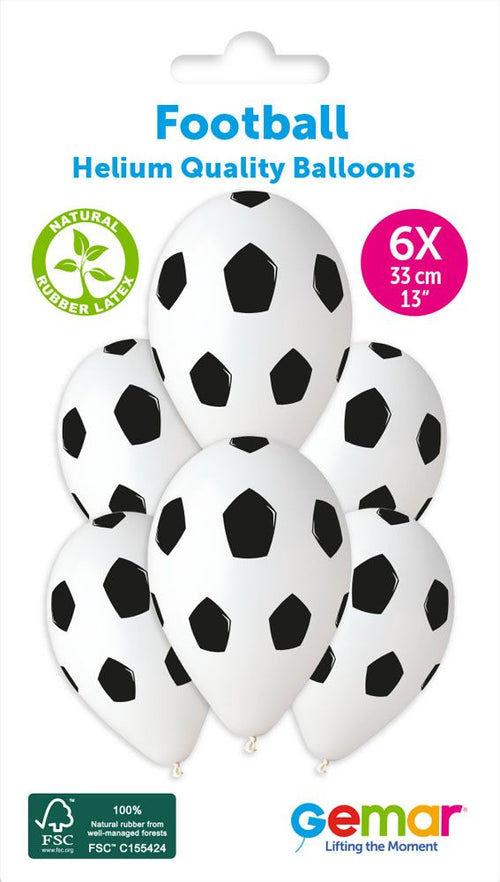 13" Gemar Retail Latex Football # 170 (6 Balloons Per Pack)