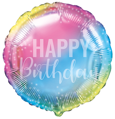18" Round Birthday Gradient Foil